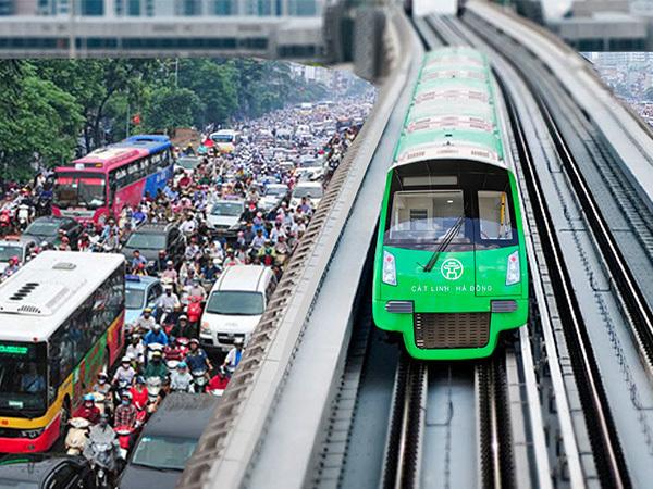 ベトナム初の都市鉄道として、ハノイ２Ａ号線が開業した＝2021年11月、ベトナム・ハノイ市