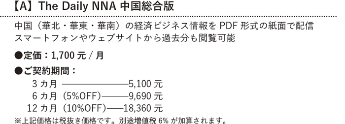 中国版料金