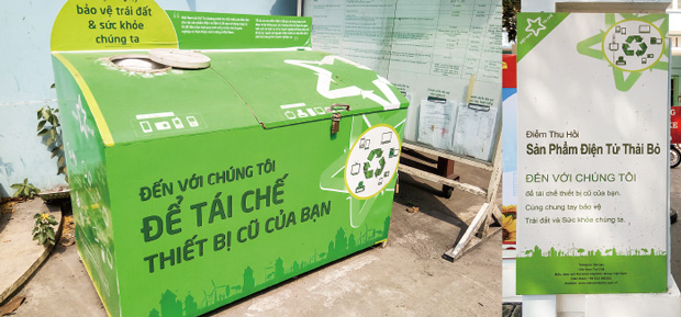 アップルやHPが資金提供するプロジェクト「ベトナム・リサイクルズ（VRP）」では、電子機器の廃棄物を無償で回収している＝18年3月