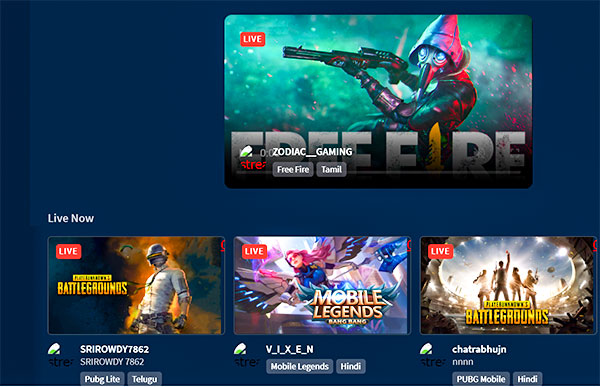 インドのゲームストリーミングプラットフォーム「Rheo」のトップページ（公式サイトより）