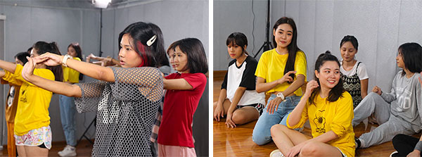 10月から始まったトレーニングの様子。合間にはリラックスした笑顔も=10月9日、ミャンマー・ヤンゴン(NNA撮影)