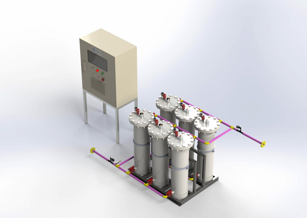 ハイドロリープが開発した電解酸化法（ＨＬ―ＥＯ）の処理装置（同社提供）