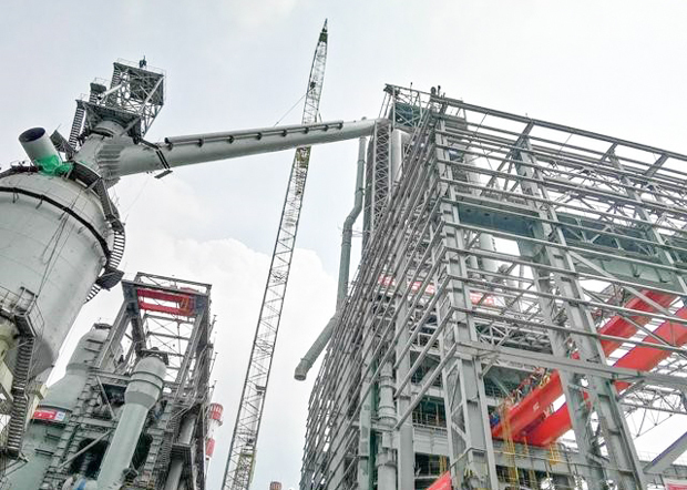 阪和興業は、10％出資する中国系高炉一貫製鉄会社の徳信鋼鉄が第３高炉の稼働を開始したと発表した（阪和興業提供）