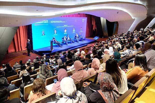 マレーシア経済研究所（ＭＩＥＲ）主催の国家経済見通し会議（ＮＥＯＣ）には、国内外から官民の関係者らが参加した＝27日、クアラルンプール（ＮＮＡ撮影）