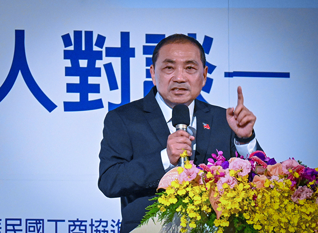 「中国に対して開放政策を取る」と主張した侯友宜氏＝11月27日、台北（ＮＮＡ撮影）