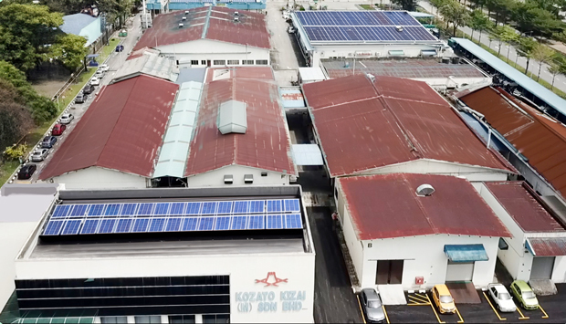 小里機材マレーシアの工場。写真は太陽光パネル設置後のイメージ＝スランゴール州（小里機材提供）