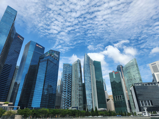 シンガポールに地域統括拠点を持つ日系企業が減少している＝シンガポール中心部（ＮＮＡ撮影） 