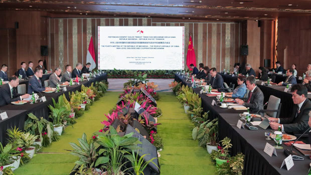 ２国間の経済協力や検疫体制の拡充などが議論された「中国・インドネシア・ハイレベル対話協力メカニズム」の第４回会合（インドネシア検疫庁提供）
