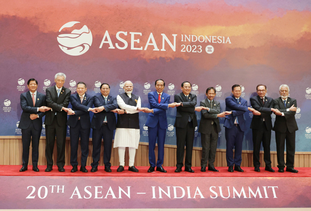 インドネシアのジャカルタで開かれた第20回ＡＳＥＡＮインド首脳会議＝2023年９月（インド政府提供）