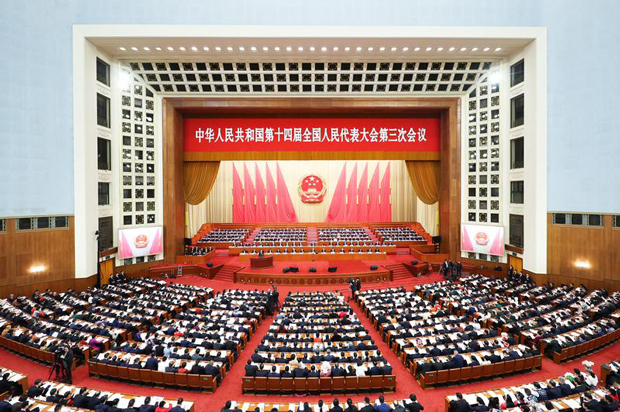 全人代が開幕。李強首相は香港に国際交流・協力の深化を求めた＝５日、北京（新華社）