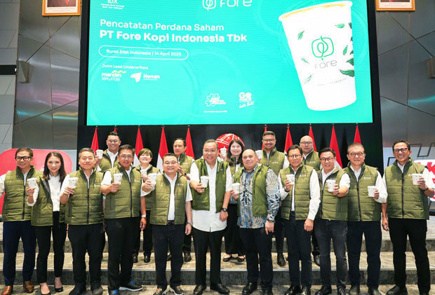 コーヒーチェーン「Ｆｏｒｅ（フォレ）」は14日にインドネシア証券取引所（ＩＤＸ）に上場した（フォレ・コピ・インドネシア提供）
