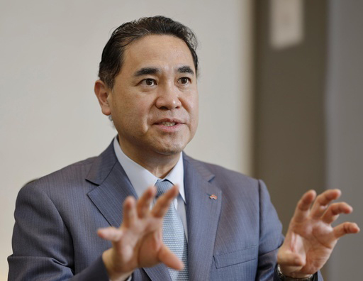 味の素の中村茂雄社長＝３月27日、東京都中央区（共同）
