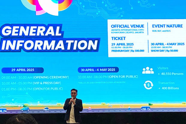 インドネシア電気自動車産業協会（Ｐｅｒｉｋｌｉｎｄｏ）は来週開幕するＥＶ展示・販売会「Ｐｅｒｉｋｌｉｎｄｏ電気自動車ショー（ＰＥＶＳ）2025」を前に事前会見を実施した＝22日、ジャカルタ特別州（ＮＮＡ撮影）