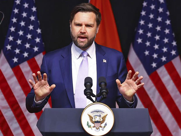米国のバンス副大統領は22日、インドと米国の協力関係強化に向けた演説をした＝インド西部ジャイプール（ＰＴＩ）