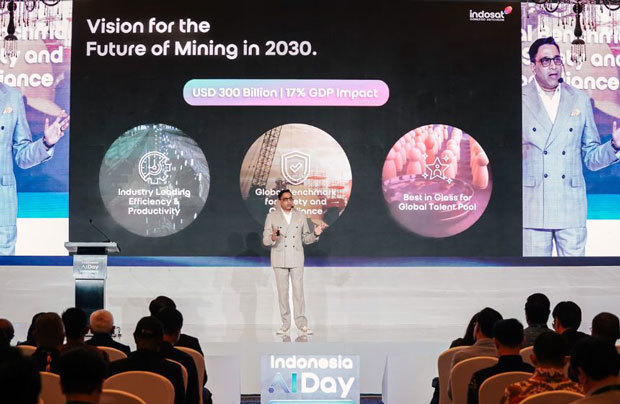 インドサット・オーレドゥ・ハチソンのビクラム社長兼ＣＥＯは、ＡＩの導入によって鉱業分野の生産量の拡大できると説明した（同社提供）