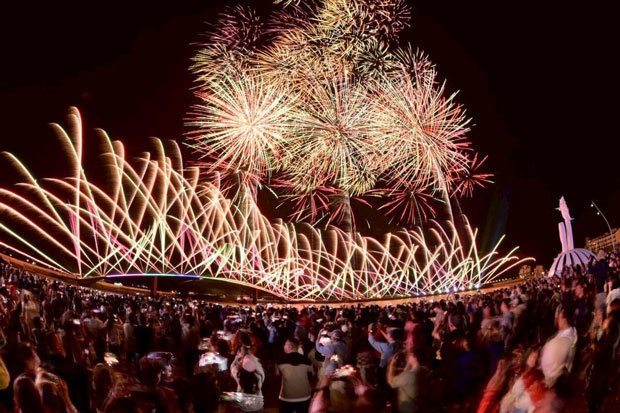 花火大会のテスト打ち上げが行われた＝28日（澎湖県政府リリースより）