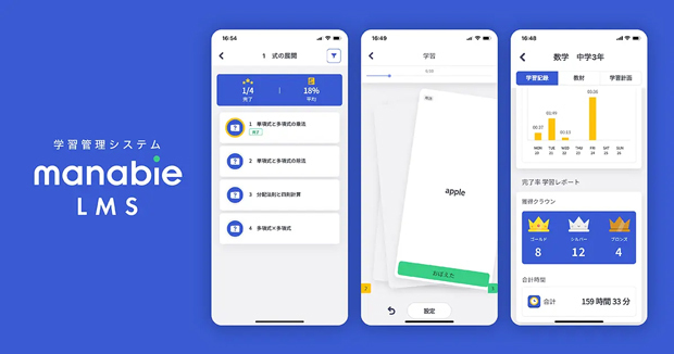 Manabieの学習管理システム（同社提供）