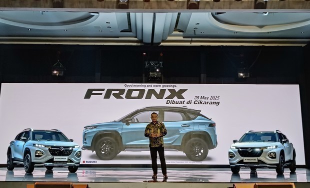 スズキ現法は、スズキの世界戦略車の１つ新型「フロンクス」の投入を発表した＝５月28日、ジャカルタ特別州（ＮＮＡ撮影）