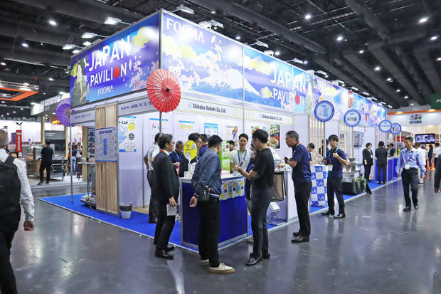 加工・包装技術の展示会「プロパック・アジア2025」の会場に設置されたジャパンパビリオン＝11日、首都バンコク（ＮＮＡ撮影）