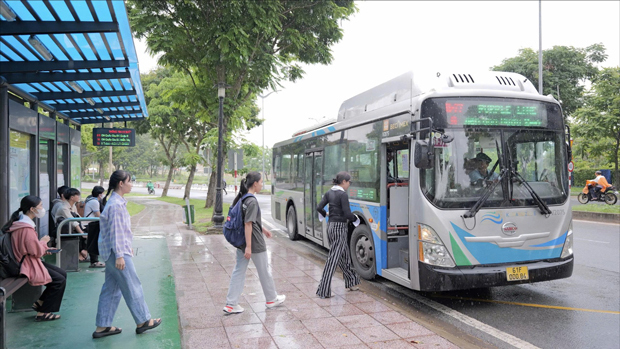 路線延伸部分にあるホーチミン市国家大学エリア内に停車し、多くの学生の利用を見込む（ベカメックス東急提供）