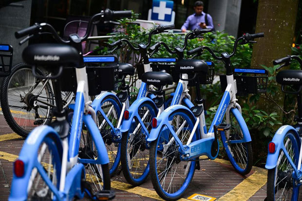 陸上交通庁は中国の自転車シェアサービス大手ハローライドの事業免許の更新を承認した（ST PHOTO: AZMI ATHNI）