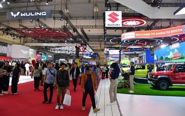 「ガイキンド・インドネシア国際オートショー（ＧＩＩＡＳ）2025」の様子＝７月、バンテン州（ＮＮＡ撮影）