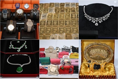 マネーロンダリングの一斉摘発で押収された資産の一部（ST PHOTOS: KUA CHEE SIONG）
