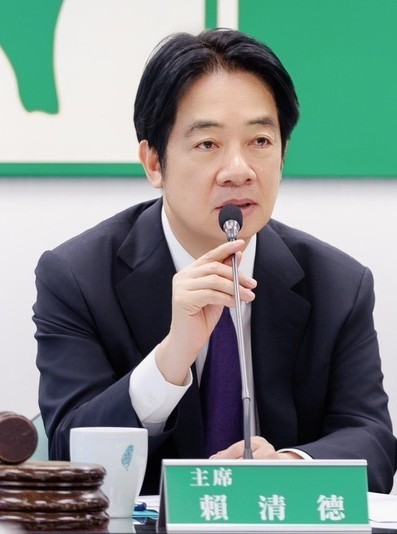 与党民進党の幹部会で「脱原発」の方針を再確認する頼清徳総統（中央通信社）