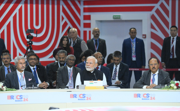 インドはＢＲＩＣＳが「反米」に傾くのを防ぐブレーキとしての役割を期待されていたが、対米関係が悪化したことで先行きに不透明感が増している＝24年10月、ロシア・カザン（ＢＲＩＣＳサミットの公式サイト提供）