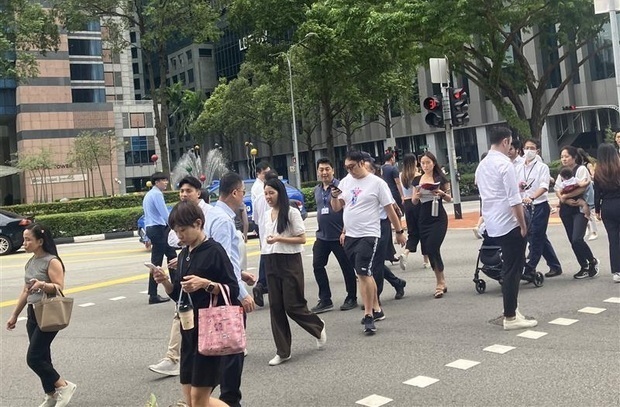 東南アジアは経済成長に伴い生活習慣病が増えており、医療費の拡大が予想されている＝シンガポール中心部（ＮＮＡ撮影） 