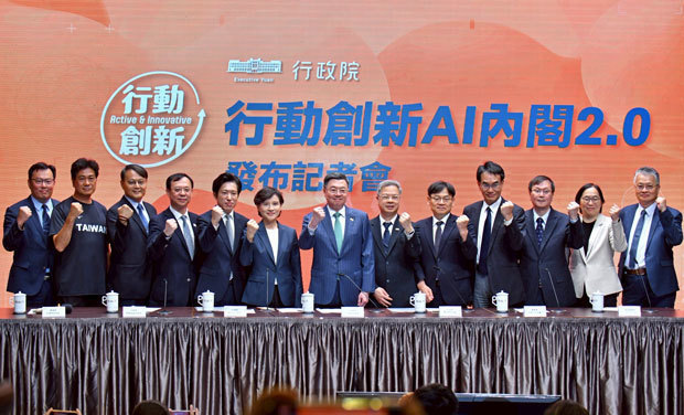 台湾行政院は新内閣の人事に関する記者会見を行った＝28日（行政院提供）
