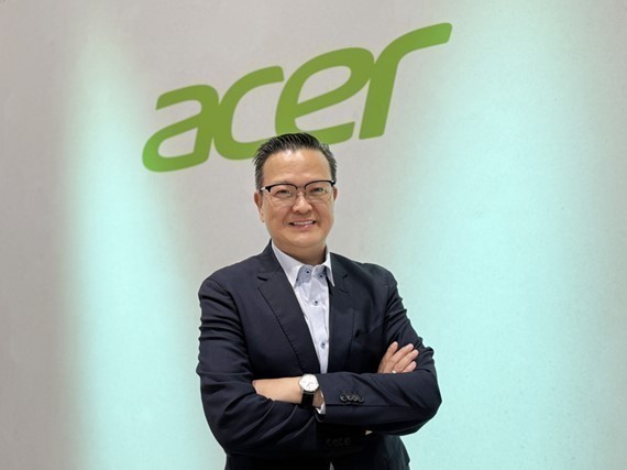 エイサーアジア太平洋地域営運総部の侯知遠総経理＝８日（中央通信社）