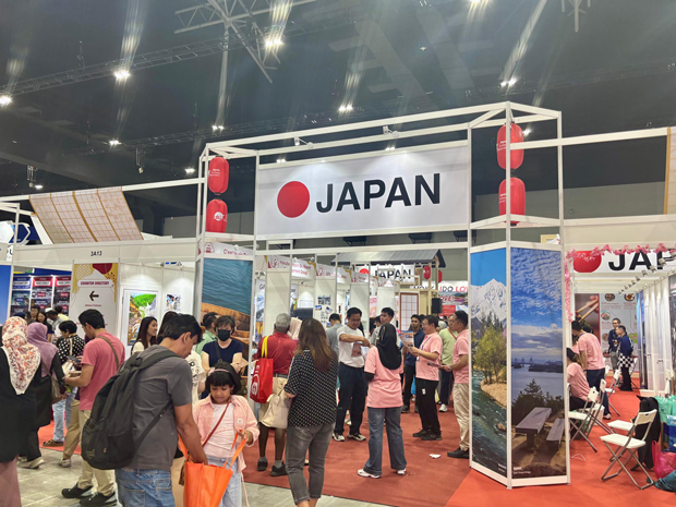 ＭＡＴＴＡフェアの日本パビリオンの様子＝５日、クアラルンプール（ＮＮＡ撮影）
