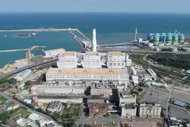 ２号機で故障が発生した林口火力発電所（台湾電力提供）