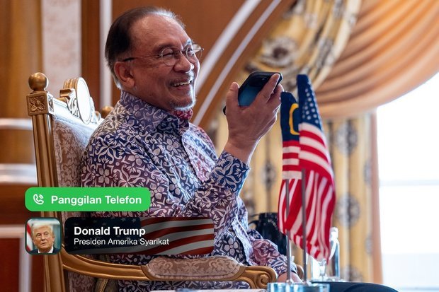 アンワル首相は25日、米トランプ大統領と電話で会談した（アンワル首相の公式Ｘより）