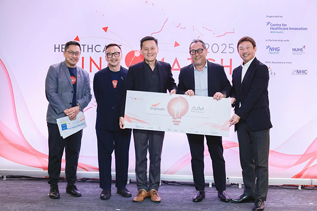 ＡＩメディカルサービスはシンガポールの公営病院系機関が開催したピッチイベントで優勝企業５社のうちの１社に選ばれた（同社提供）