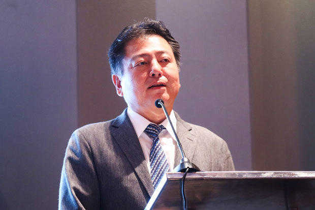 製造業の人工知能（ＡＩ）ニーズについて話すビジネスエンジニアリングの羽田雅一社長＝17日、バンコク（ＮＮＡ撮影）