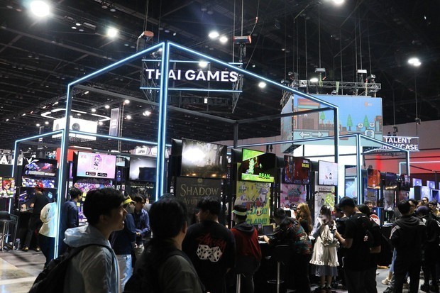 今年はタイのゲームを集めたタイ・パビリオンが設置された＝17日、バンコク（ＮＮＡ撮影）