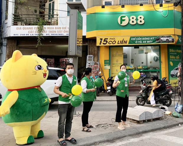 Ｆ88の店舗＝2023年12月、ハノイ