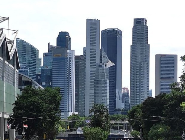 貿易産業省が発表した2025年７～９月期の国内総生産（ＧＤＰ、速報値）は実質ベースで前年同期比2.9％増だった＝シンガポール中心部（ＮＮＡ撮影）