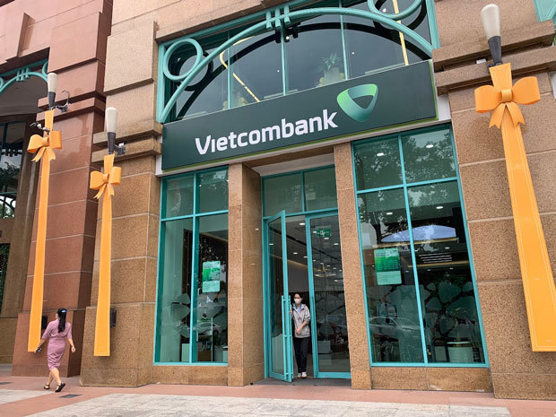べトコムバンクの支店＝24年12月、ホーチミン
