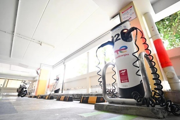 仏トタルエナジーズがＥＶ充電事業でシンガポール市場から撤退する（ST PHOTO: LIM YAOHUI）