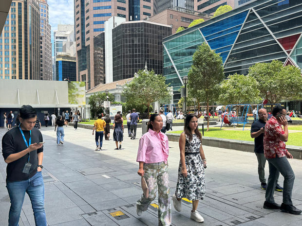 シンガポール国民と永住権（ＰＲ）保持者の労働参加率は、全体で低下傾向にあるが、女性は上昇。人材開発省が11月28日に発表した報告書で分かった＝シンガポール中心部（ＮＮＡ撮影）