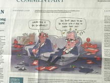 「ＰＨＤを持つアジア人でなくても分かるだろ」。25日付オーストラリアン紙でデーリー前ＮＳＷ州労働党首を風刺