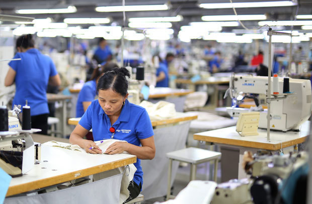 世界のアパレルＯＥＭ市場は中韓企業がけん引する中、マツオカは日本式の工場作りを進める。写真はマツオカのベトナム・バクザン工場（ＮＮＡ撮影）