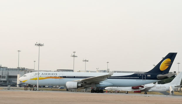 ジェット・エアウェイズは売却手続きを進めている＝首都ニューデリー・インディラ・ガンジー国際空港（ＮＮＡ撮影）