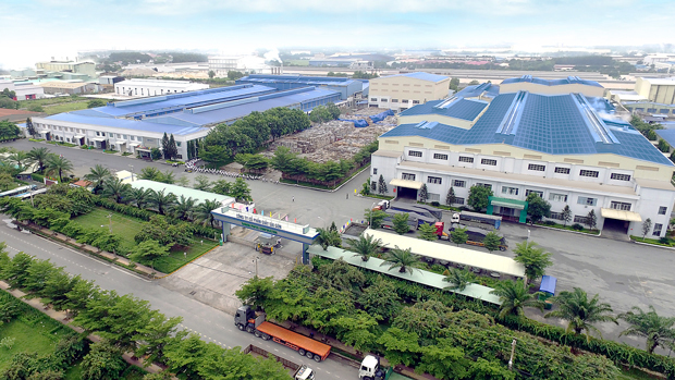 双日が2018年に買収したサイゴン・ペーパーの工場＝南部バリアブンタウ省（双日提供）