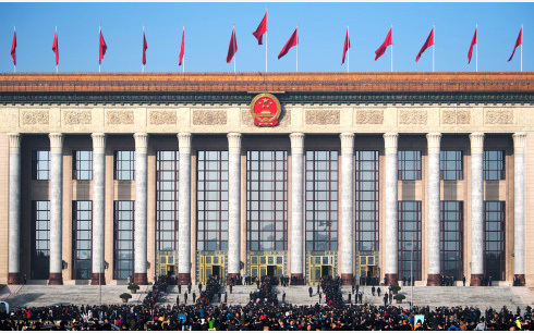全人代の会場となる北京人民大会堂。今年の全人代は５月22日に開幕することが決まった（新華社）