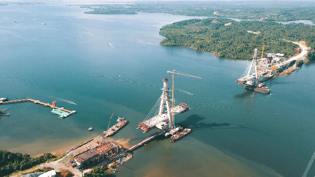 フタマ・カルヤなどが建設工事を手掛ける第２バラン島大橋（同社提供）