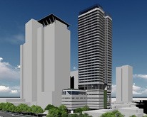 サービスアパートメント「アスコット・エンバシー・サトーン・バンコク」の完成予想図（三井不動産提供）